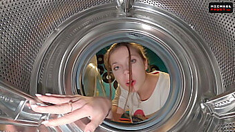 Russian Step Sister Gets Into Trouble With Washing Machine