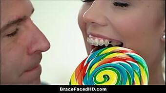 Young Blonde With Braces And Pigtails Gets Intimate With Her Stepfather