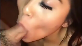 Amateur Asian Girl Gives A Beautiful Blowjob And Gets A Cumshot