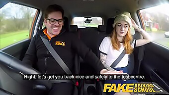 Fake Driving School: Slim Redhead Gives Exceptional Oral And Cowgirl Skills