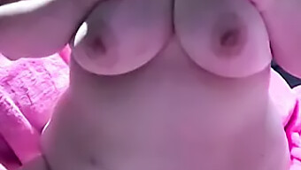 Big-Breasted Mom Enjoys Rough Tit Play And Pain