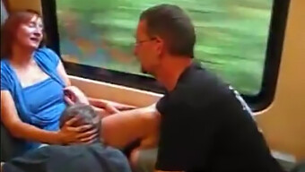 European Couple Engages In Public Sex On A Train