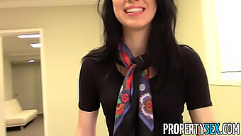 Brunette Real Estate Agent'S Hot Office Sex Captured On Camera