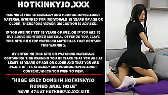 Massive Dildo Penetrates Hotkinkyjo'S Anal Opening, Causing Prolapse