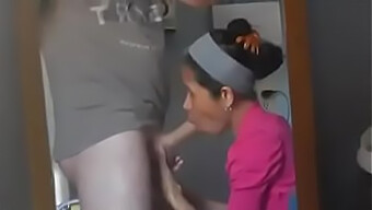 Maid Gives Oral Pleasure To Her Employer'S Penis