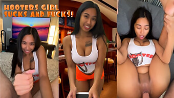 Pov-Video Av Amatør Hooters Servitør Som Gir En Blowjob!