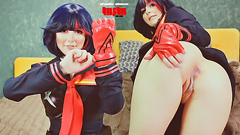 Ryuko Matoi和裸体老师在cosplay Klk的怪异胸部中狂野的肛交遭遇