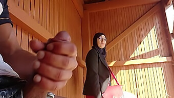 Public Handjob With A Big Cock Catches A Muslim Girl Off Guard