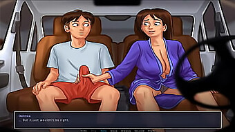 Summer Fun With A Big-Chested Babe And A Big-Dicked Stud In A Cartoon-Style Video Game.