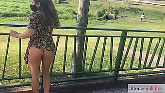 Brazilian Wife Flaunts Her Bare Ass In Public