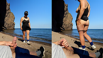 European Exhibitionist Surprised By Voyeur On Beach - Xsanyany