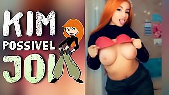 Kim Possible Guidar Din Hand På Portugisiska - Utmanande Runkinstruktionsvideo Med Stora Bröst Och Rumpa