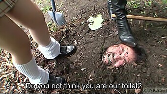 Japanese Schoolgirl Humiliated Outdoors With Uniform Removal And Piss Play