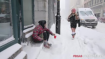 Petite Kate Brixxton Indulges In A Steamy Encounter With A Homeless Man In Montreal