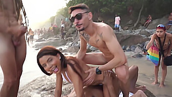 Bianca Dantas Gives A Public Show Of Dominance On A Crowded Beach