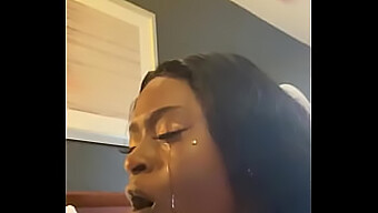 Ebony Amateur Chokes On Big Cock