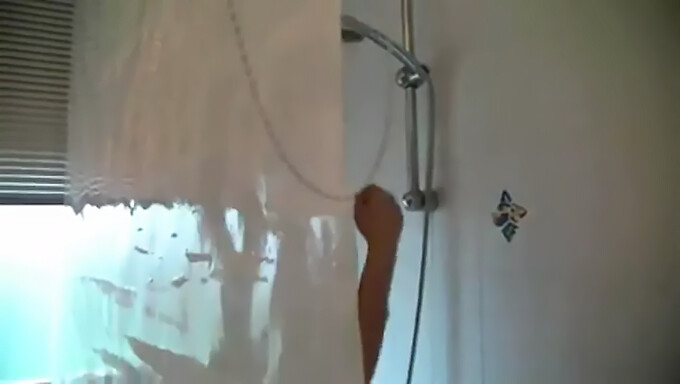 Intimate Bathroom Video Recording Of European Couple In Shower