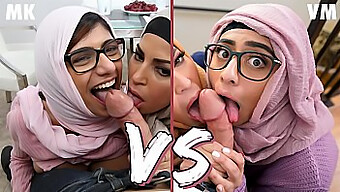 Σύγκριση Και Αντίθεση: Η Mia Khalifa Και Η Violet Myers Σε Ένα Καυτό Τρίο