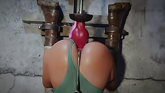 Cartoon Lara Croft Experiences Bondage And Penetration By A Sex Machine