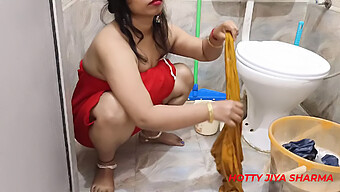 Young Indian Milf Lures With Sexually Charged Dialogue While Washing Clothes