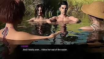 Public Young Couple With Small Breasts And Big Asses Have Intense Anal Sex In A Lake.